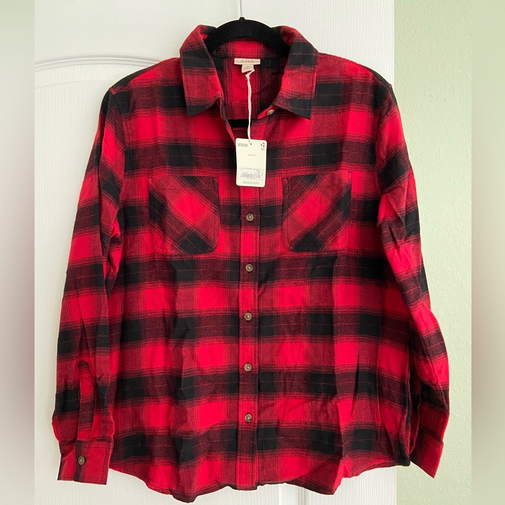 NWT a.n.a Plaid Shirt Medium